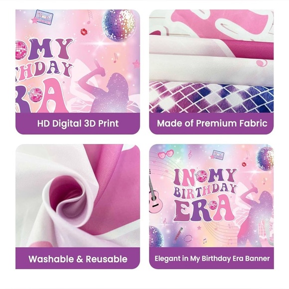 NWT In My Birthday Era Backdrop 6x4ft Music Theme Party Decoration - Picture 3 of 4